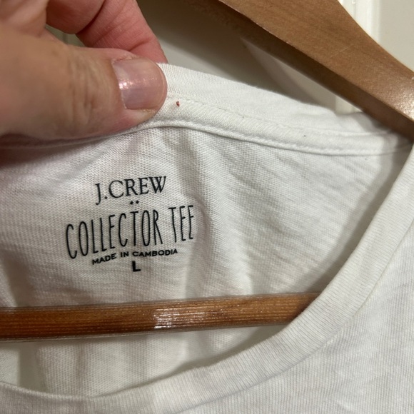 GUC size L J. Crew Factory White Tee with Gold 'Cheers!' Print. Soft, fun tee! - Picture 5 of 12